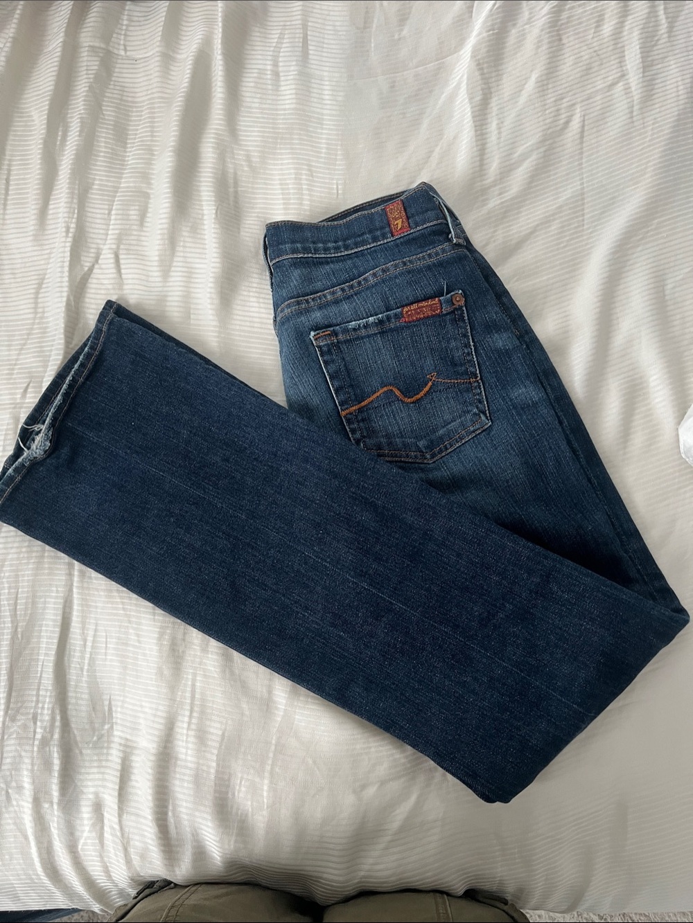 7 For All Mankind Dark Blue Boot Cut Jeans